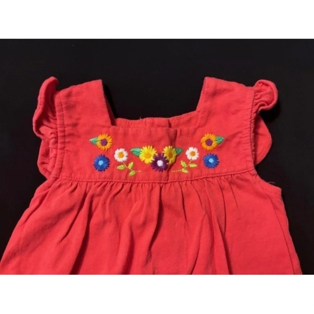 Coral colored tank dress with matching bloomers, Old Navy size 12 months